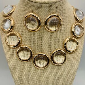 Zara clear resin Earring and Necklace Set